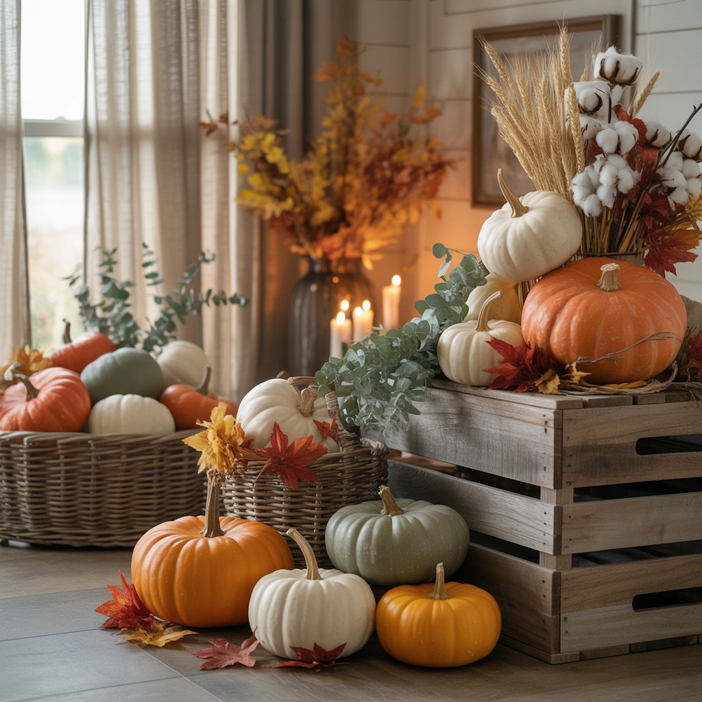 Use Pumpkins as Creative Thanksgiving Home Decorations