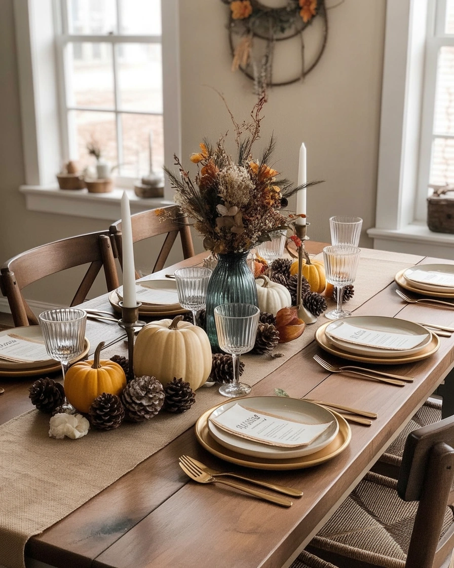 Use Rustic Farmhouse Style for a Cozy Thanksgiving Dining Table
