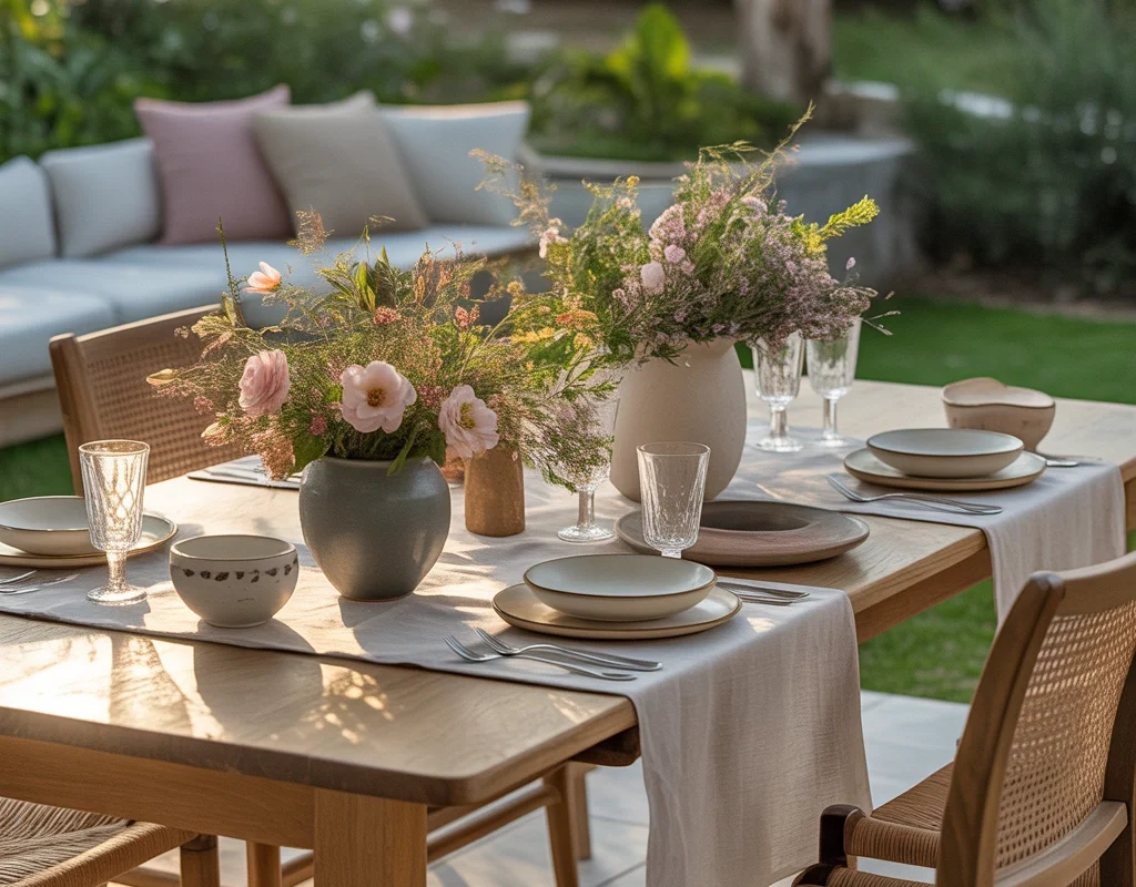 Use a Beautiful Outdoor Table Runner for an Instant Style Upgrade