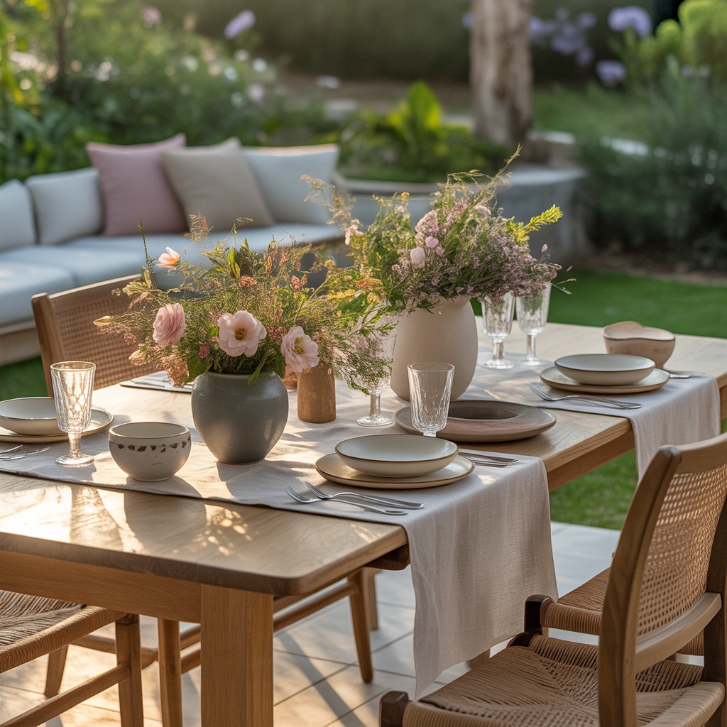 Use a Beautiful Outdoor Table Runner for an Instant Style Upgrade