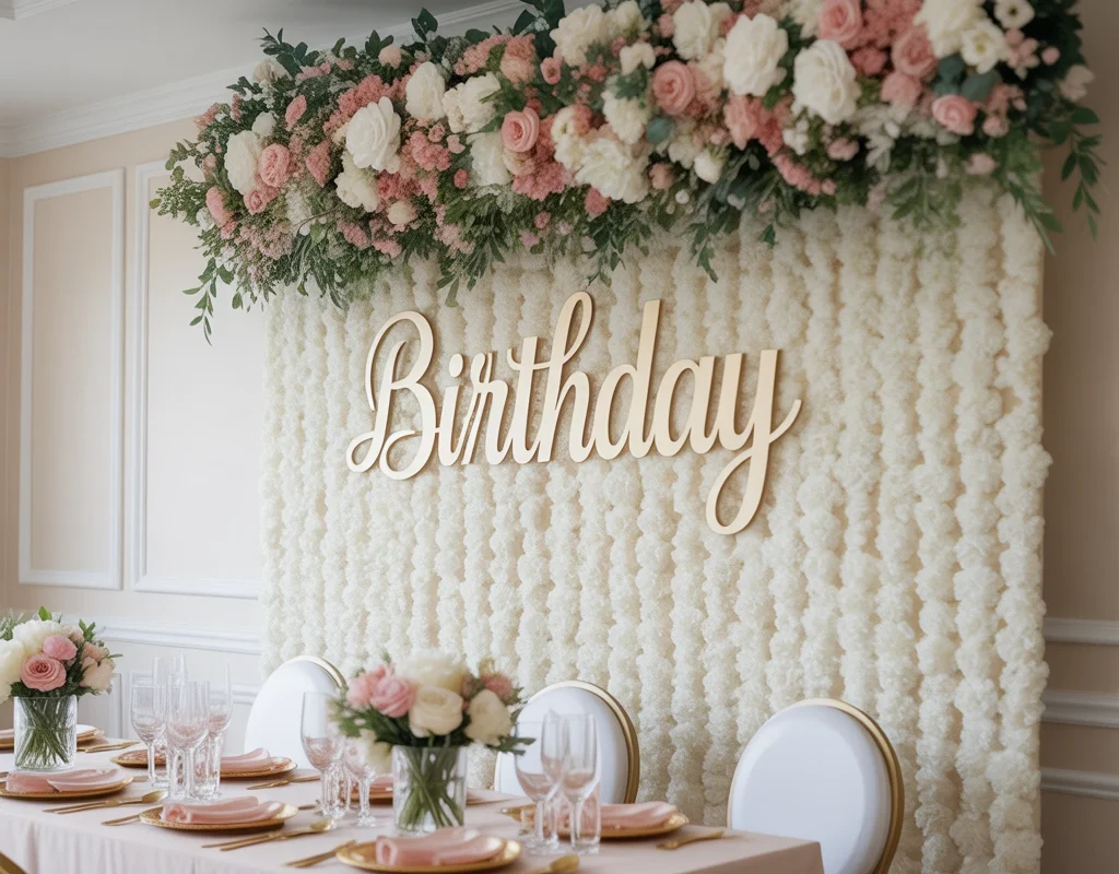 Use a Floral Birthday Wall Backdrop
