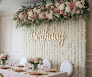 Use a Floral Birthday Wall Backdrop