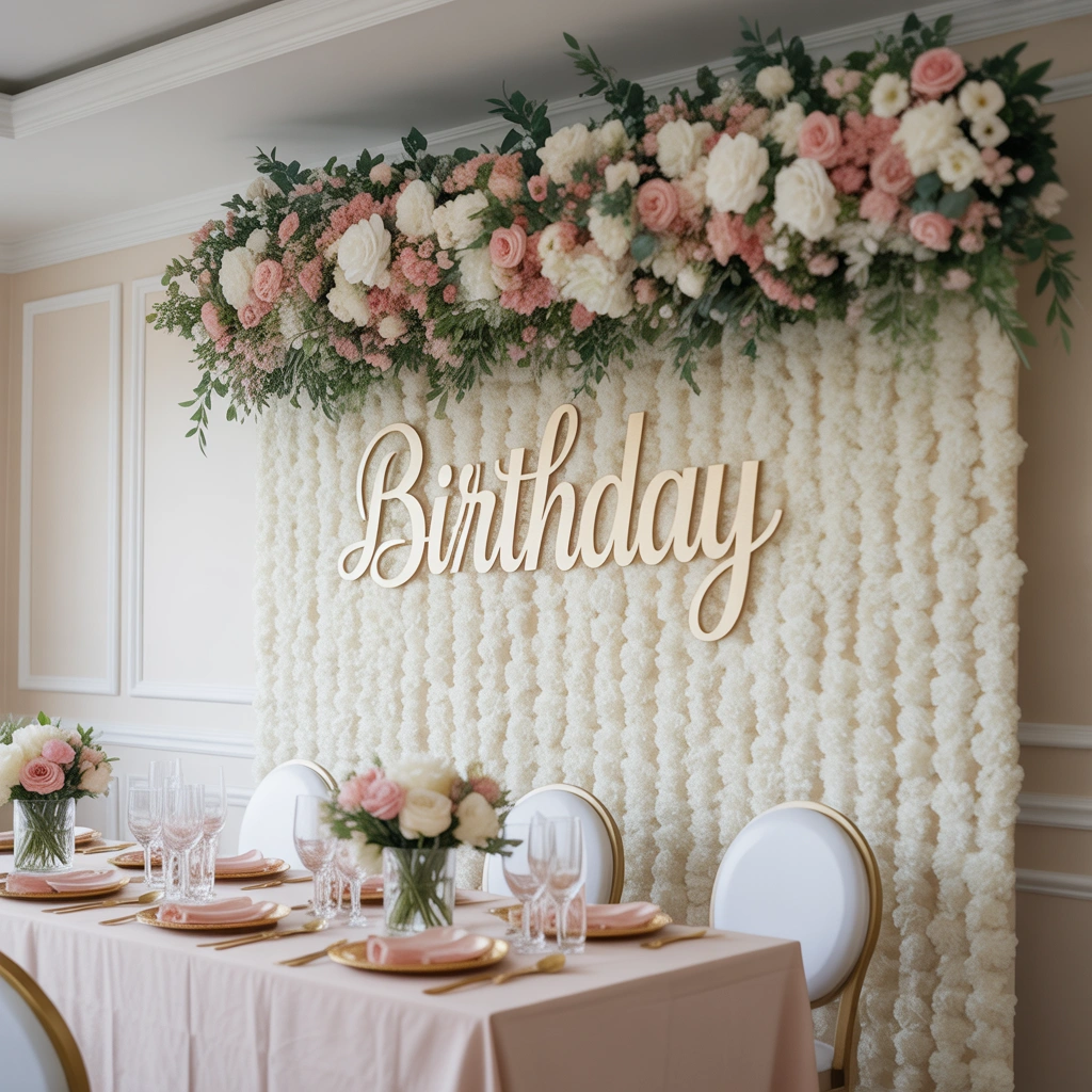 Use a Floral Birthday Wall Backdrop