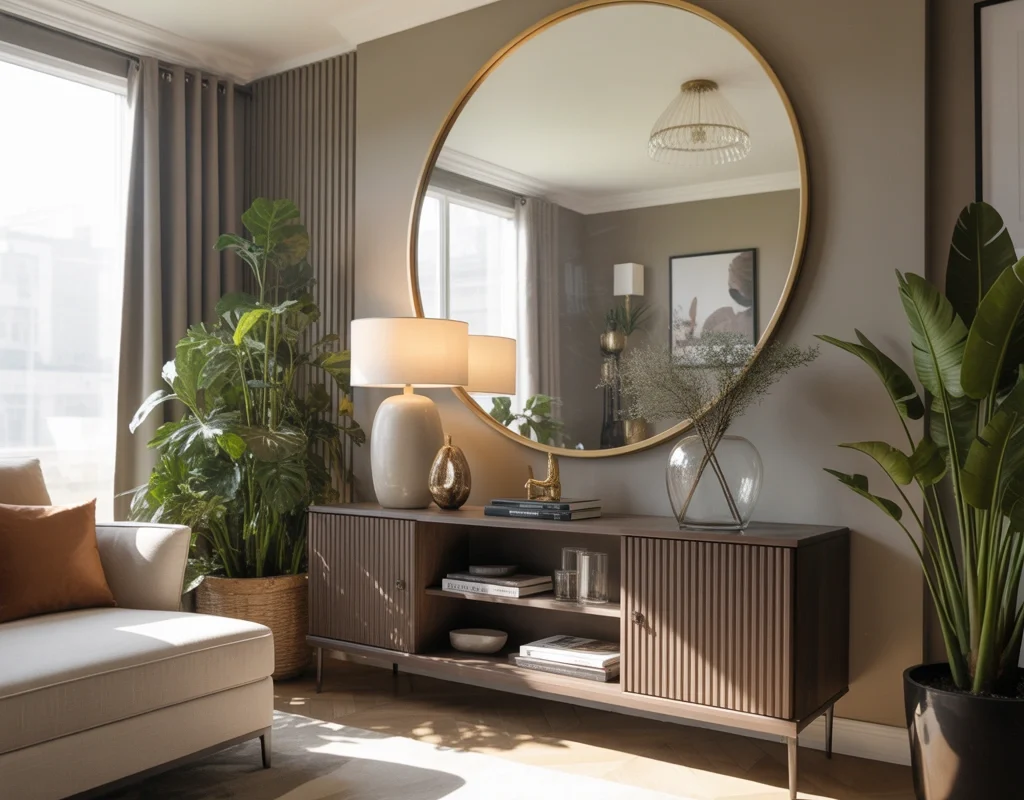 Use a Large Mirror to Make Your Living Room Feel Bigger