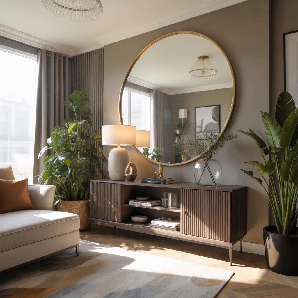 Use a Large Mirror to Make Your Living Room Feel Bigger