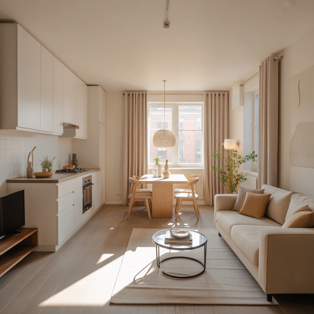 Use a Light Color Palette to Make the Apartment Feel Larger