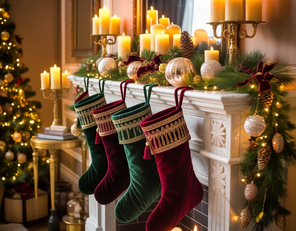 Velvet Christmas Socks for a Luxury Holiday Look