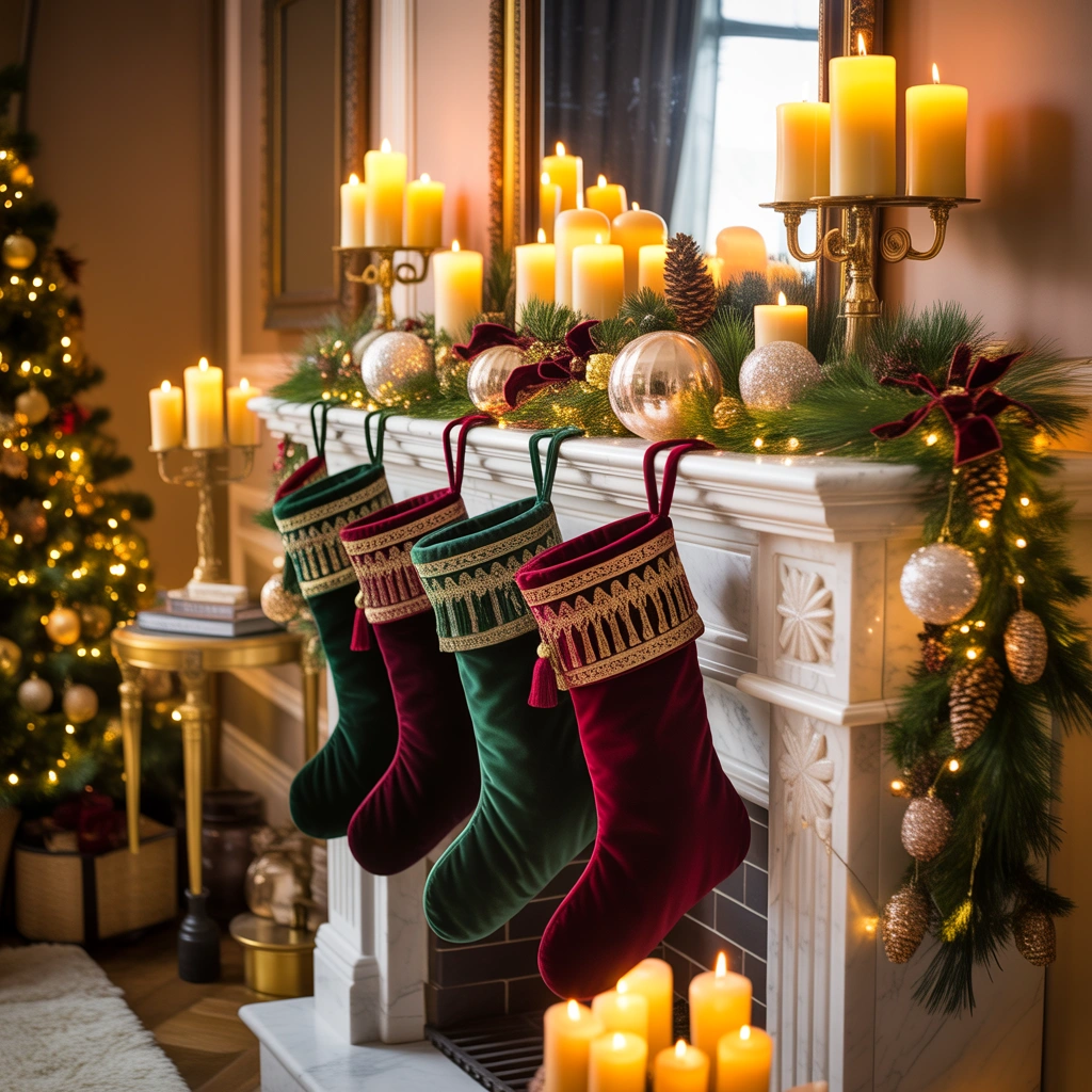 Velvet Christmas Socks for a Luxury Holiday Look