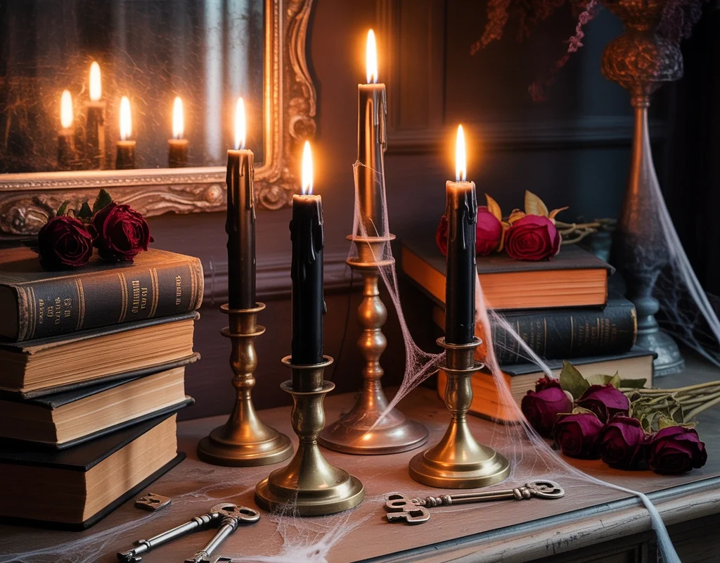 Victorian Halloween Candle Displays for a Mysterious Atmosphere