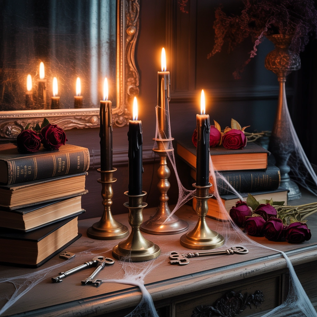 Victorian Halloween Candle Displays for a Mysterious Atmosphere