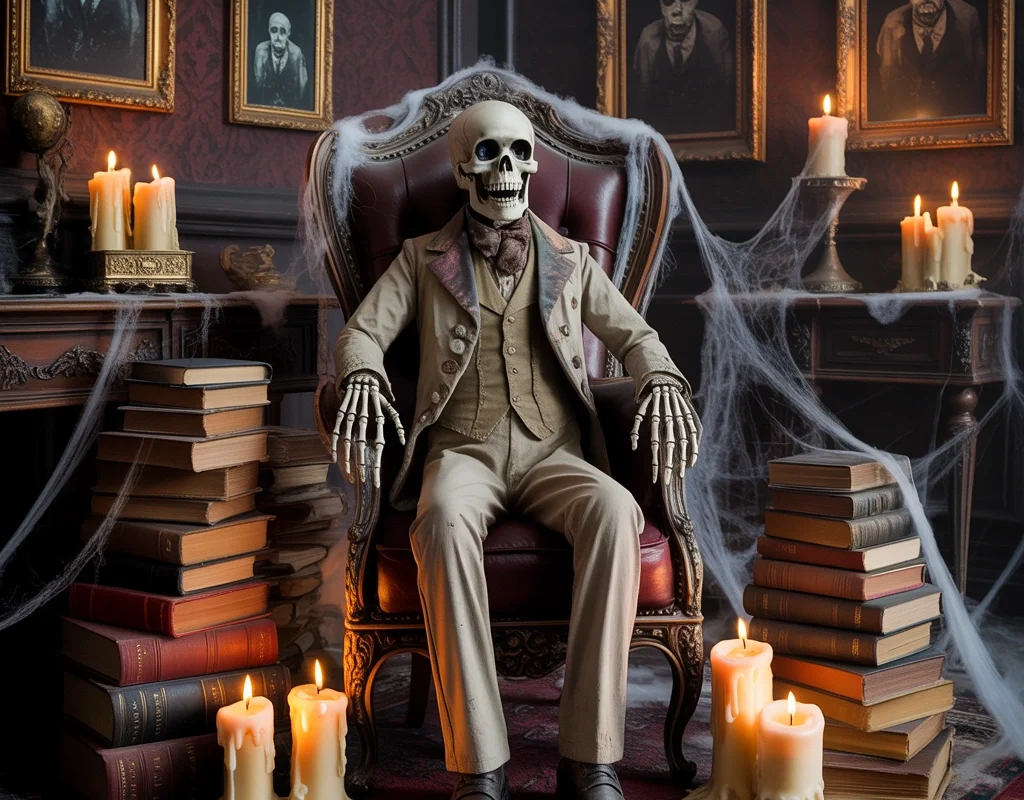 Vintage Halloween Skeleton Decorations With an Antique Style