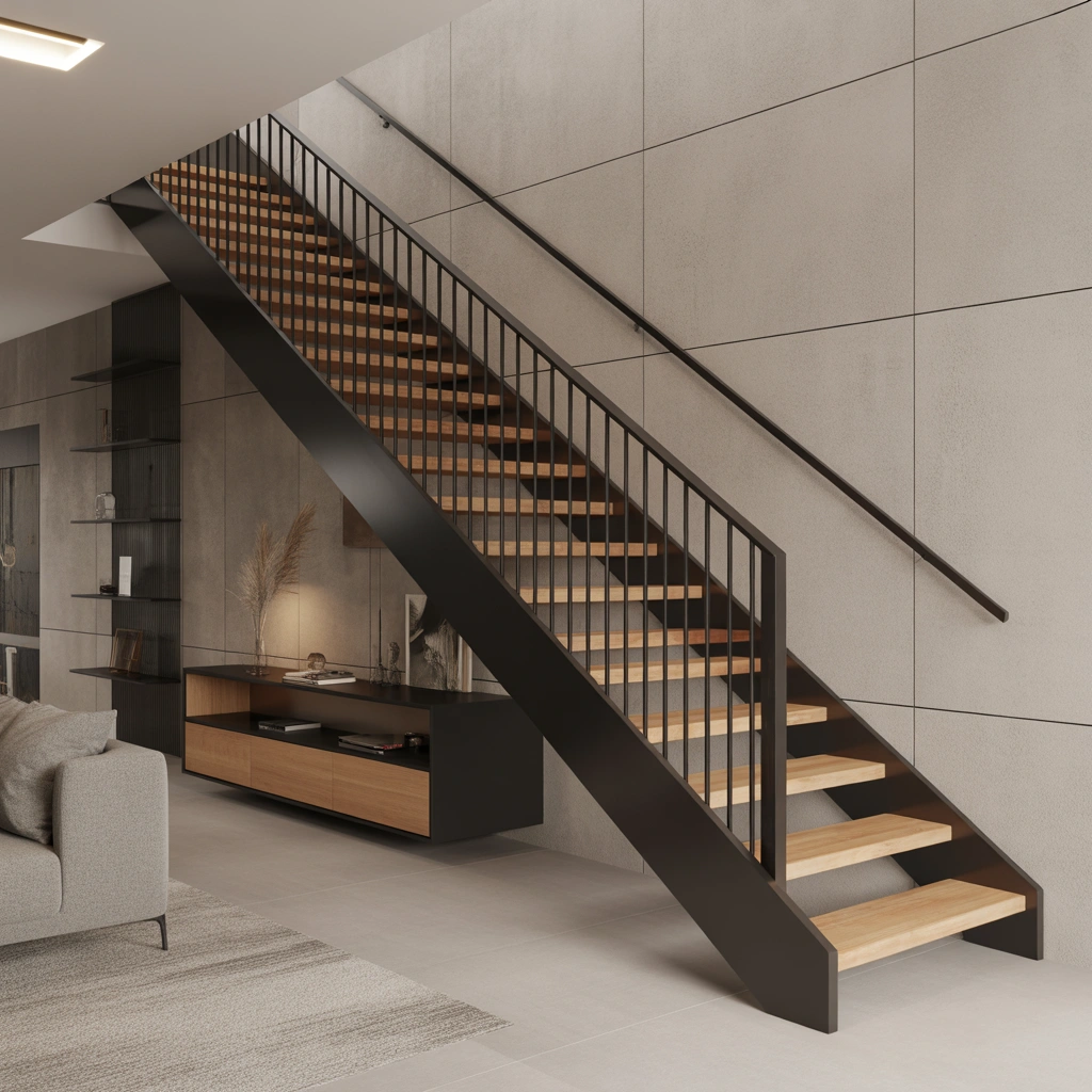 Wall Mounted Metal Stairs Design