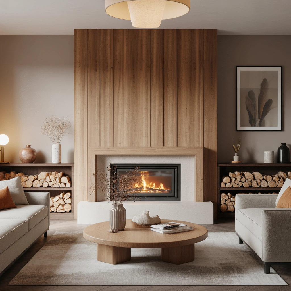 Wooden Fireplace Wall Ideas for a Warm and Cozy Atmosphere