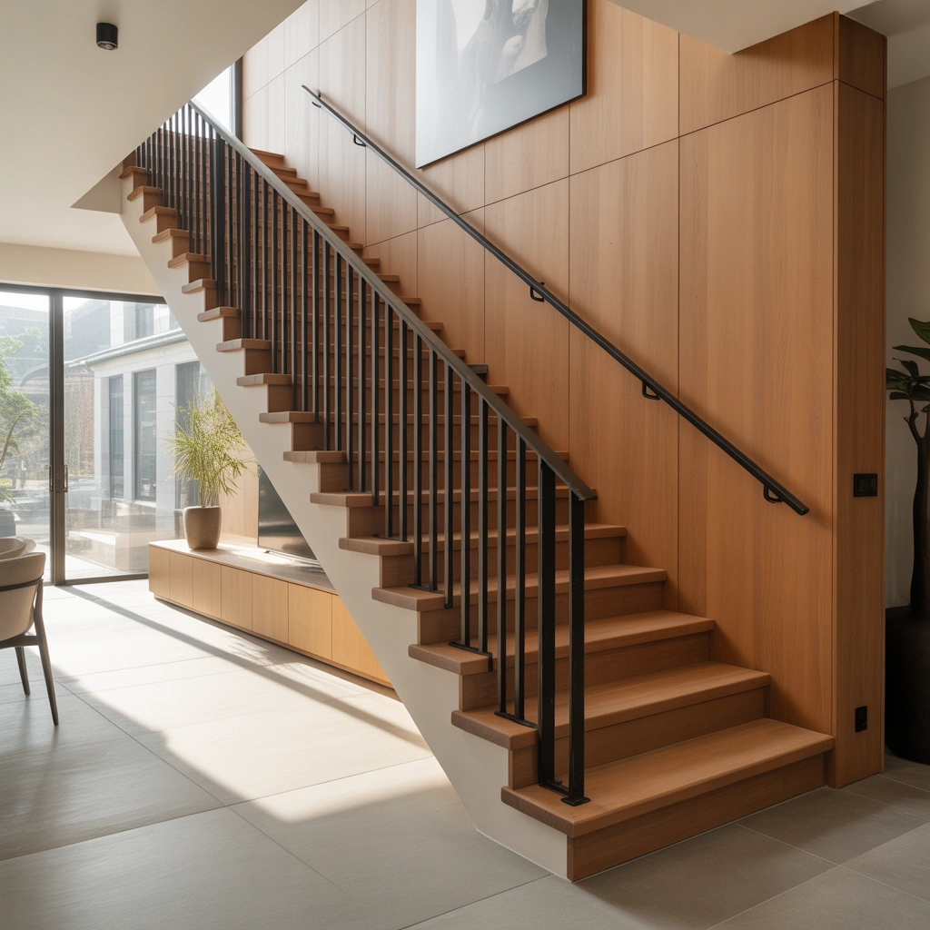 Wooden Wall Stairs Design