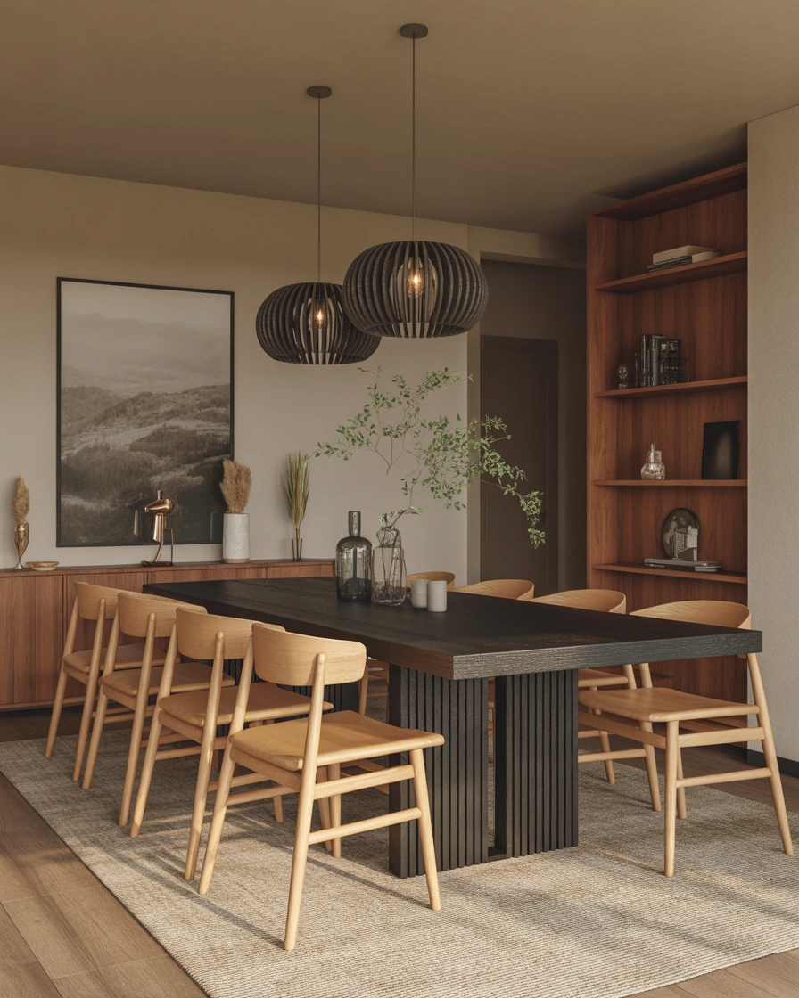 warm contemporary dining room with a mat MD4OO1xRViWe 84MGS9N3g Fv10sBVQSAmt pP6zXf00Q