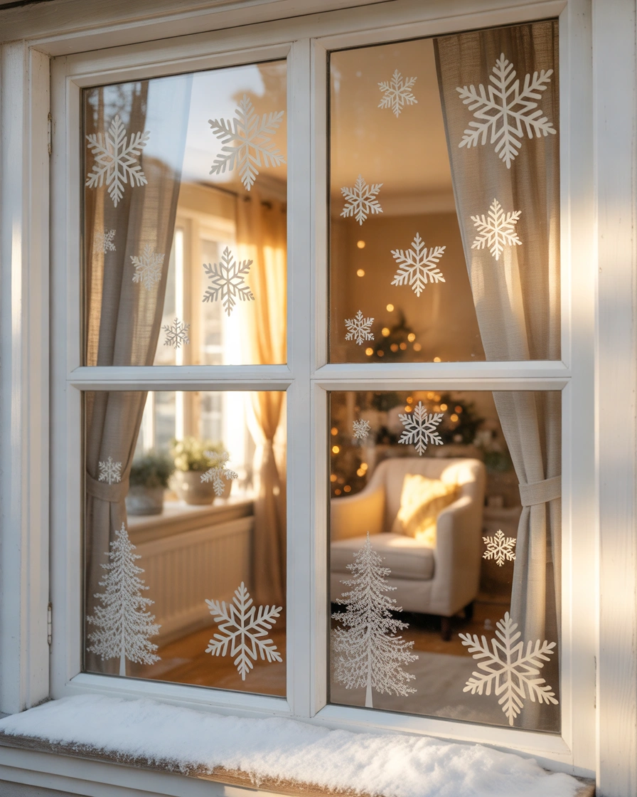 Add Christmas Window Stickers and Decals