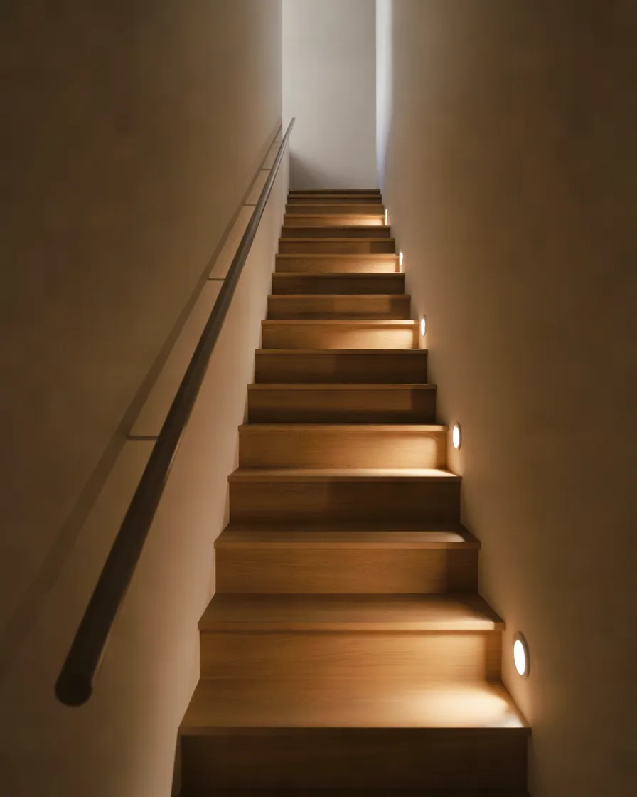 Add-Recessed-Wall-Lights-Along-the-Staircase