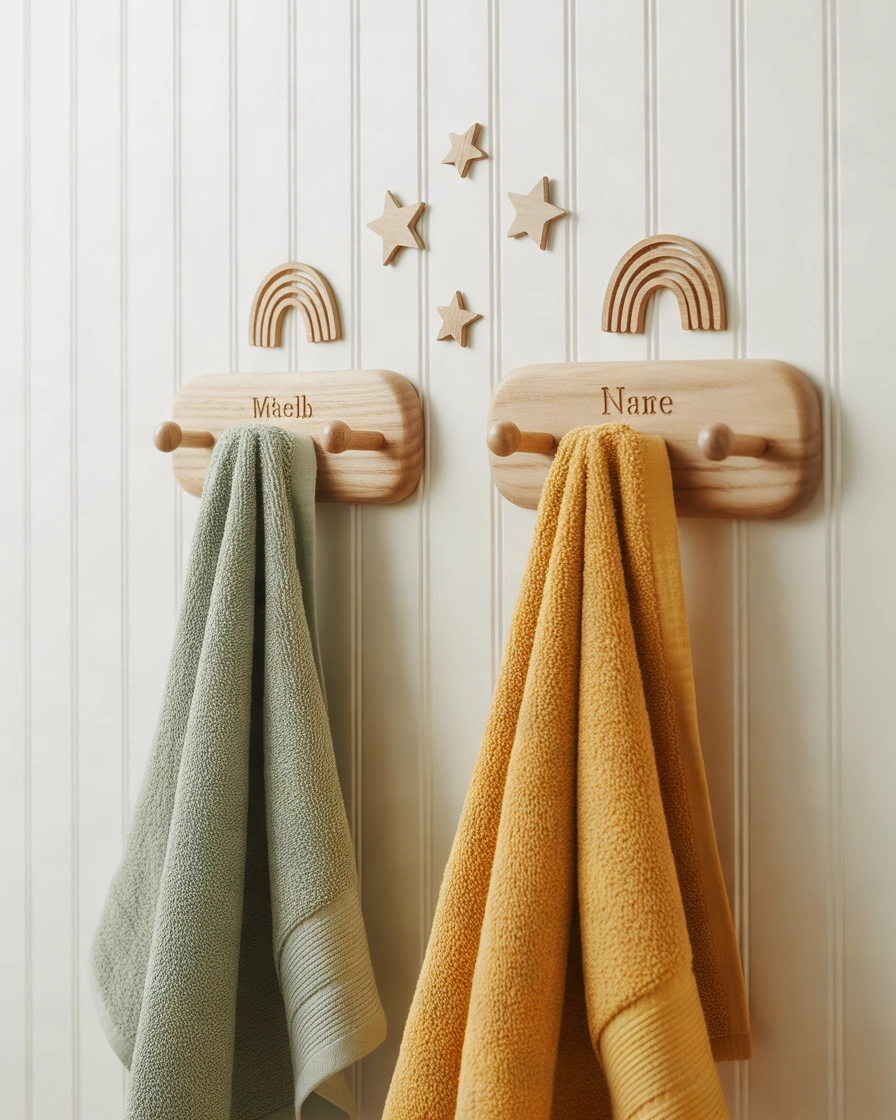 Add Separate Towel Hooks for Each Child