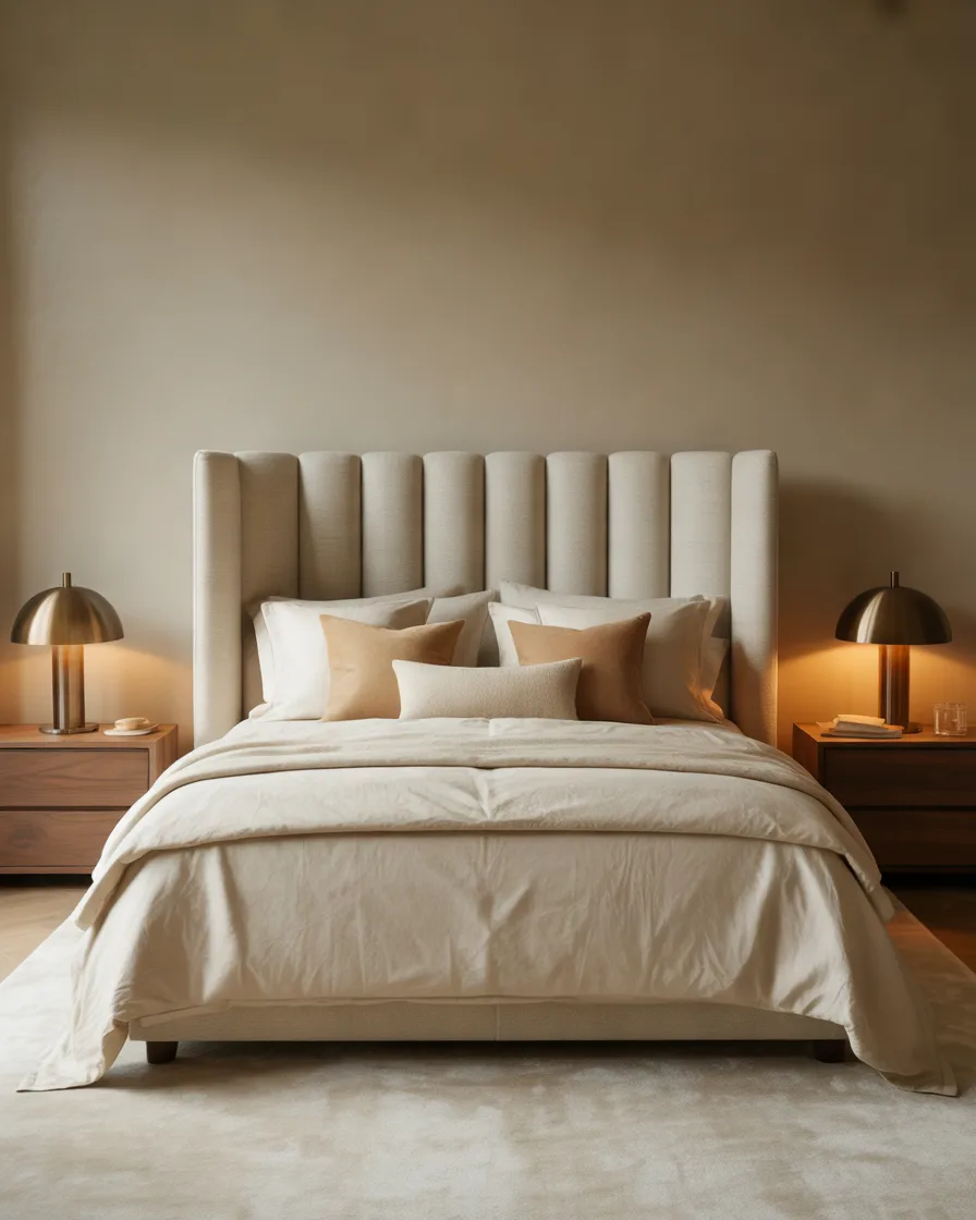 Add-a-Beige-Upholstered-Headboard-for-a-Luxurious-Finish