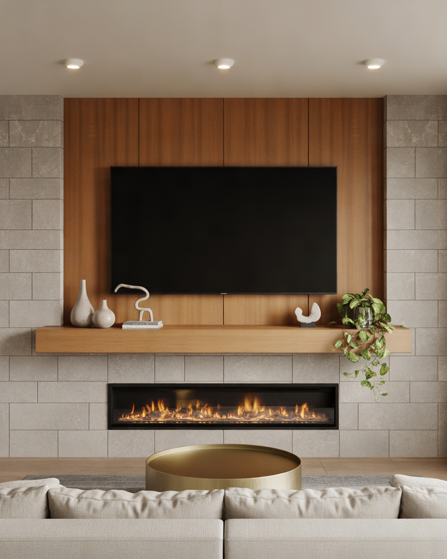 Add-a-Floating-Mantel-Under-the-Television