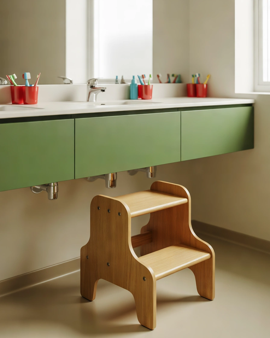 Add a Step Stool That Looks Like Part of the Decor