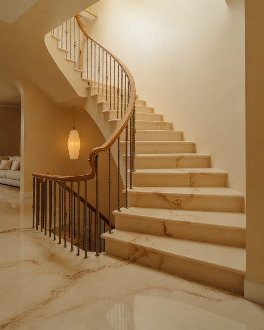 Beige-Marble-Staircase-Design-for-Warm-and-Comfortable-Homes