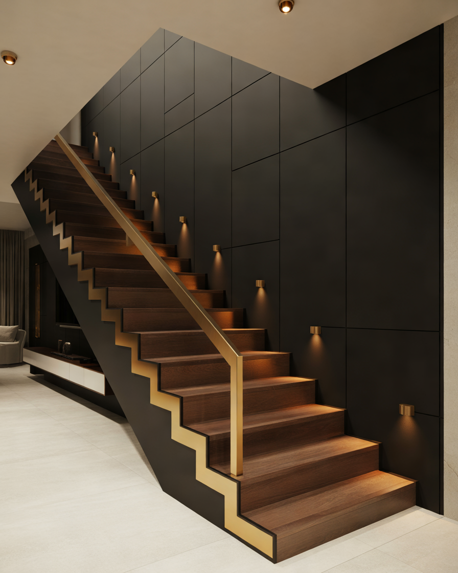 Black-Accent-Wall-Design-for-a-Dramatic-Staircase-Look
