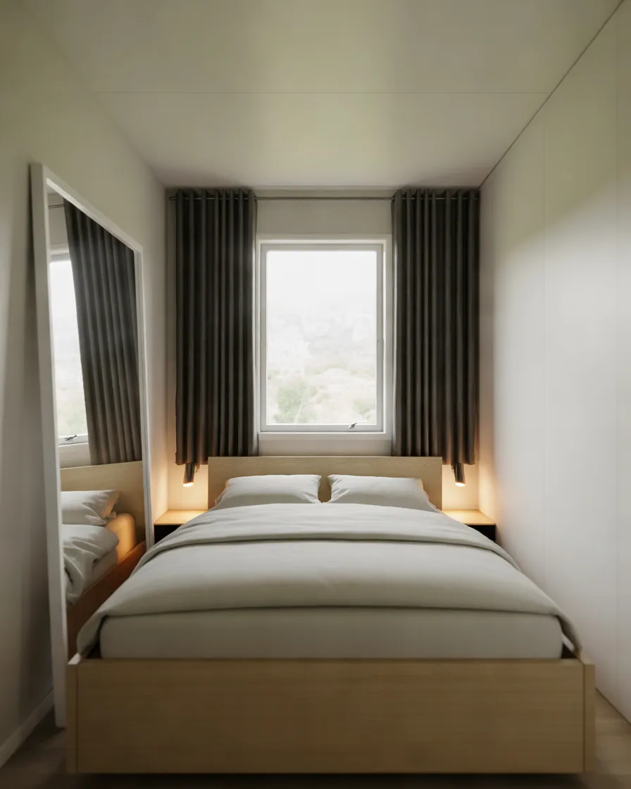 Black-Curtains-in-a-Small-Bedroom