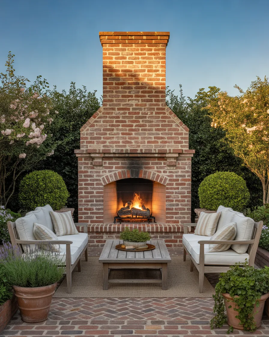 Classic-Brick-Outdoor-Fireplace