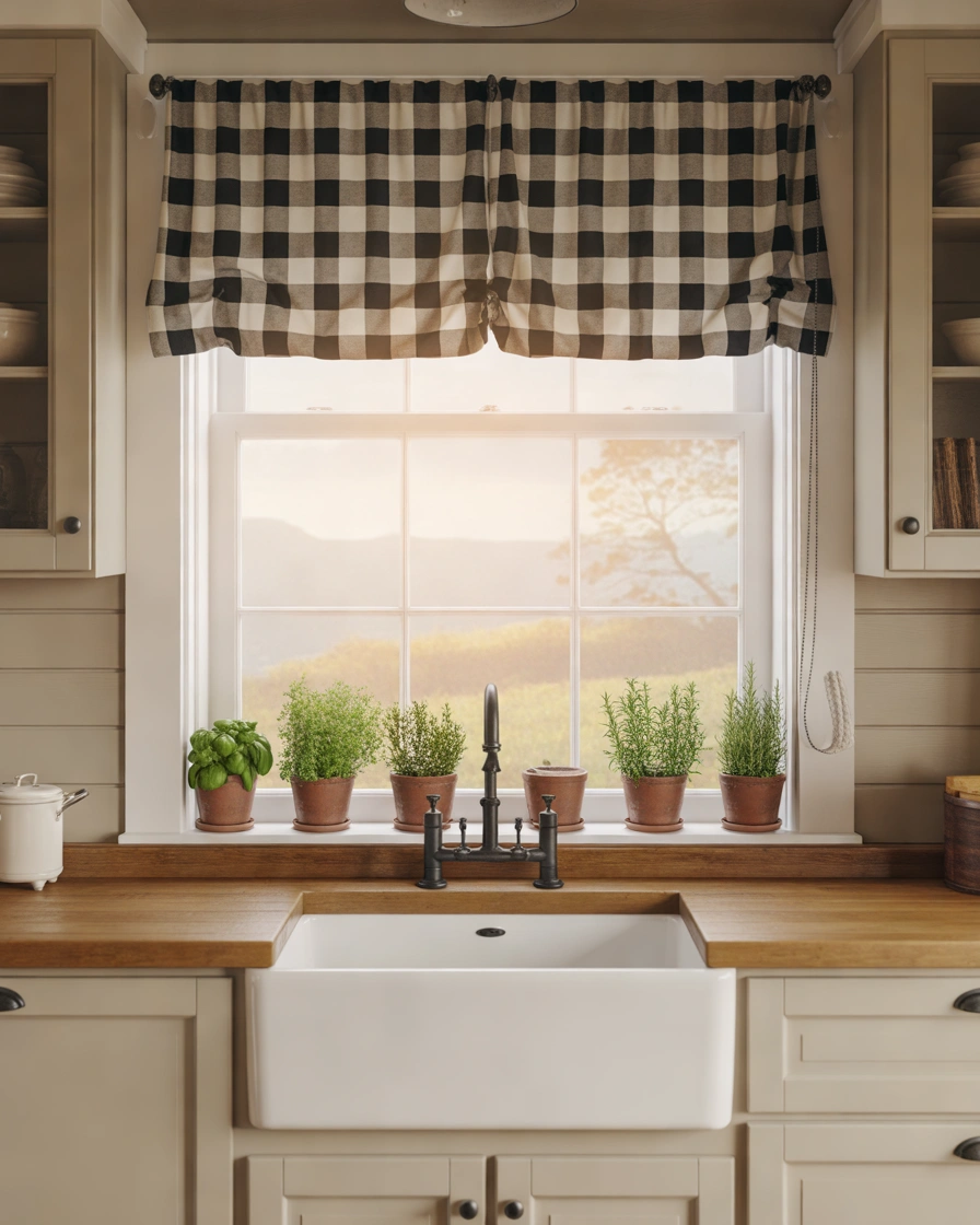 Classic Buffalo Check Farmhouse Valance