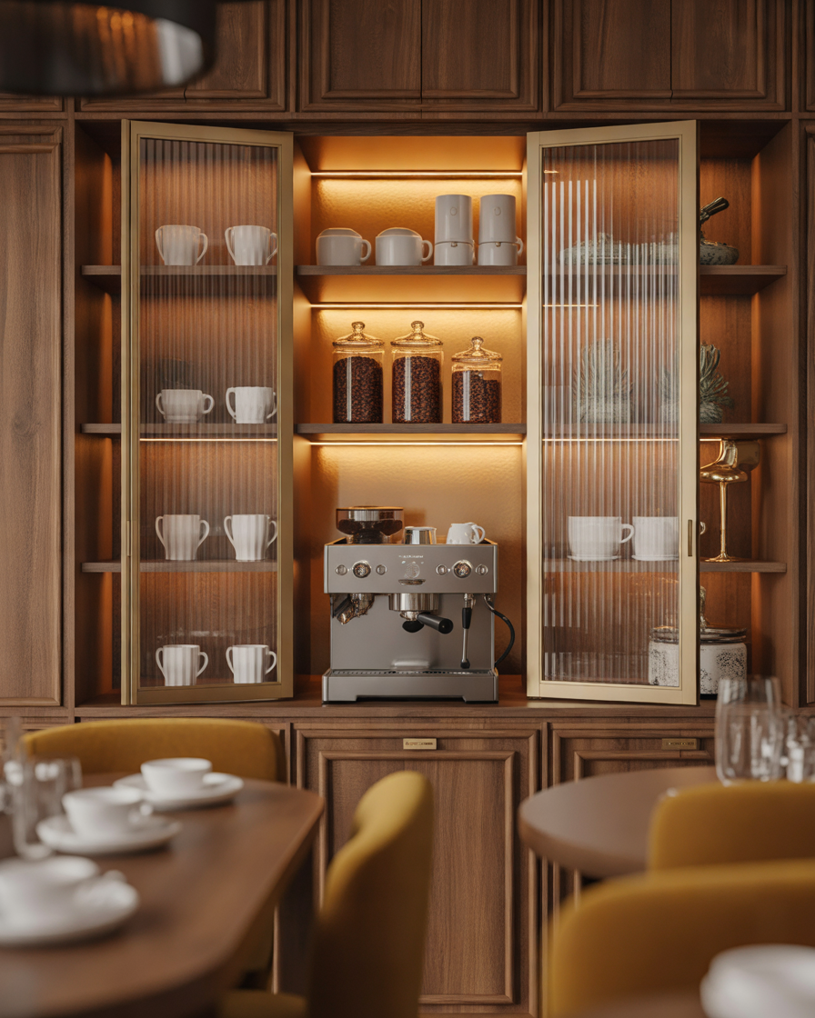 Coffee-Bar-Cabinet-with-Glass-Doors-for-an-Elegant-Display