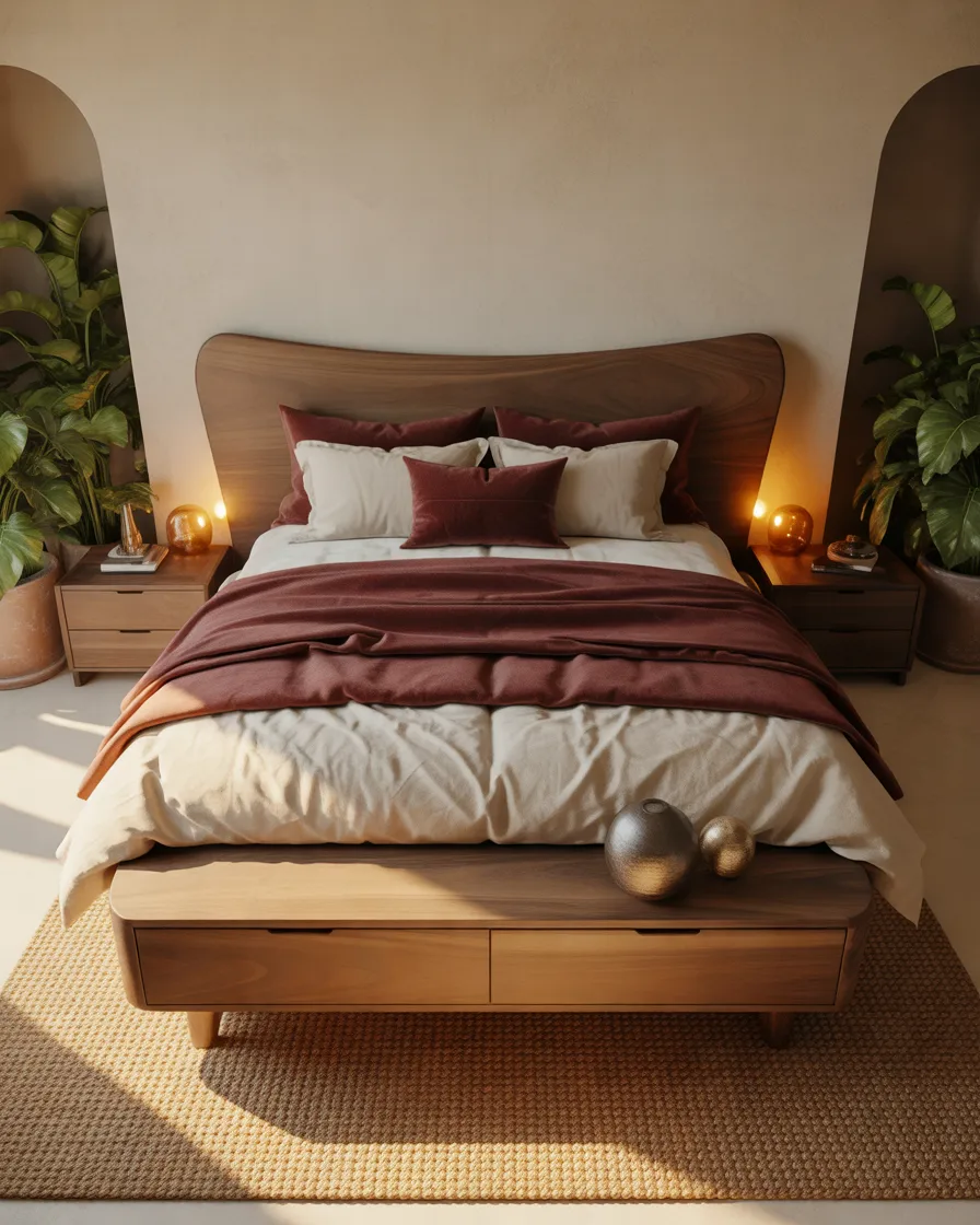 Combine-Burgundy-With-Warm-Wood