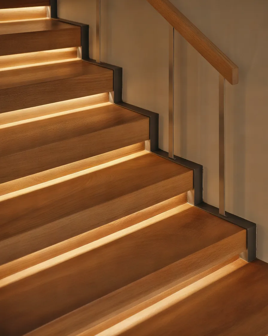 Combine-Natural-Wood-With-Warm-Staircase-Lighting