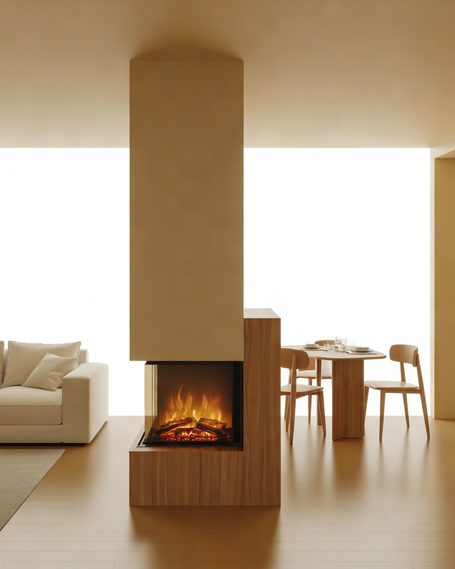 Compact-Apartment-with-a-Space-Saving-3-Sided-Fireplace