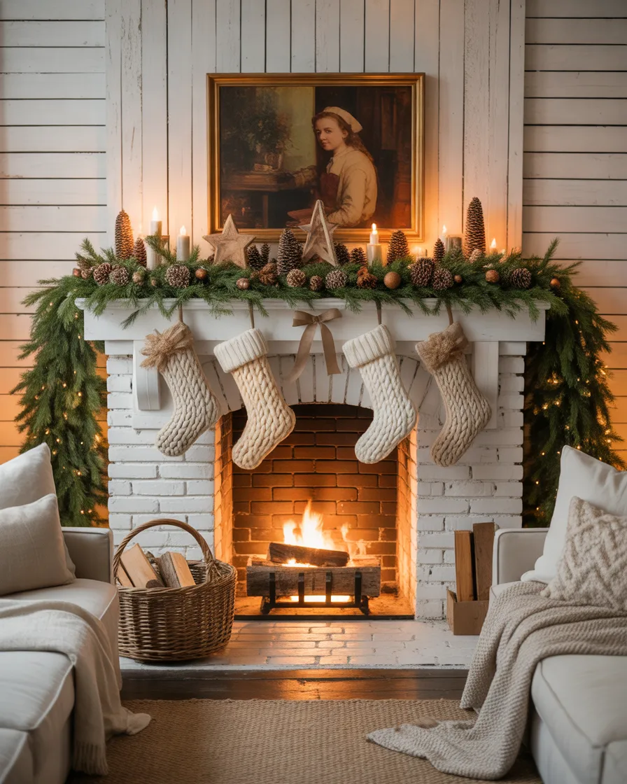 Cozy-Farmhouse-Christmas-Fireplace
