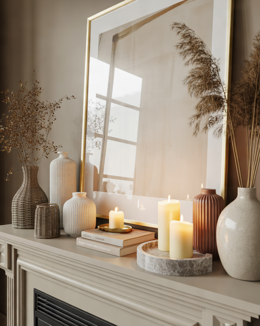 Create-a-Balanced-Look-With-Layered-Artwork-and-Decorative-Objects