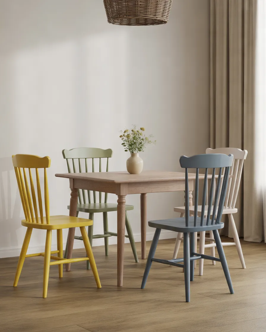 Create-a-Cheerful-Dining-Area-With-Colorful-Painted-Chairs