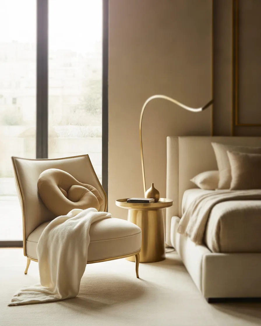 Create-a-Cozy-Corner-with-a-Gold-Accent-Chair