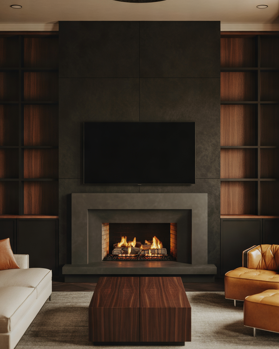 Create-a-Dark-Accent-Fireplace-Wall