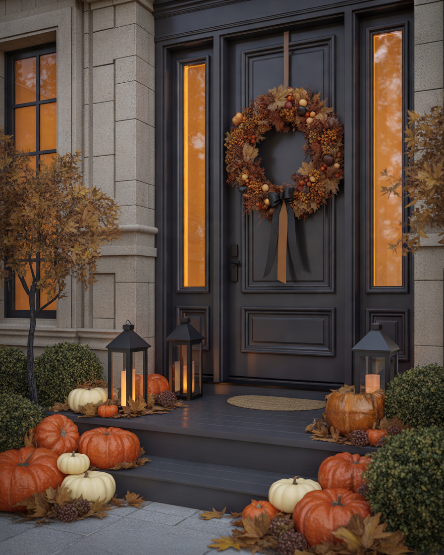 Create-a-Fall-Themed-Entryway-With-Black-and-Orange-Accents