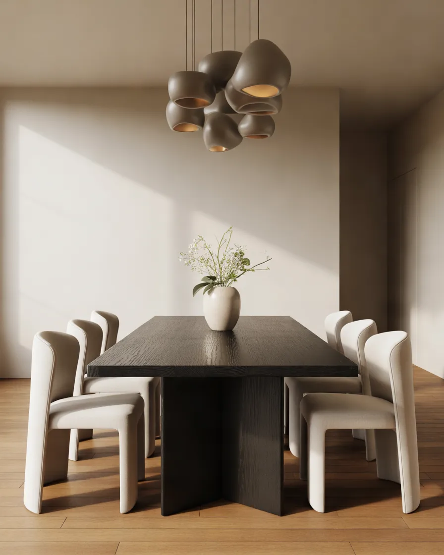 Create-a-Sophisticated-Look-with-a-Black-Dining-Table-and-White-Chairs