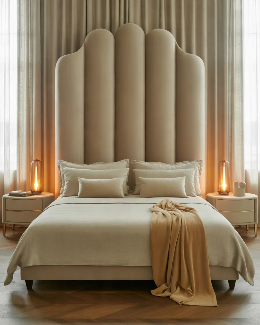Create-a-Statement-with-a-Gold-Upholstered-Headboard