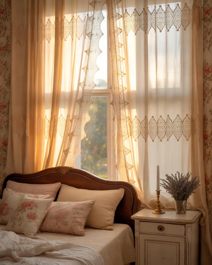 DIY-Lace-Curtains-for-a-Romantic-and-Vintage-Window-Makeover