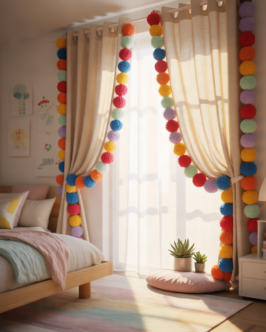 DIY-Pom-Pom-Curtains-for-a-Fun-and-Playful-Home-Decoration