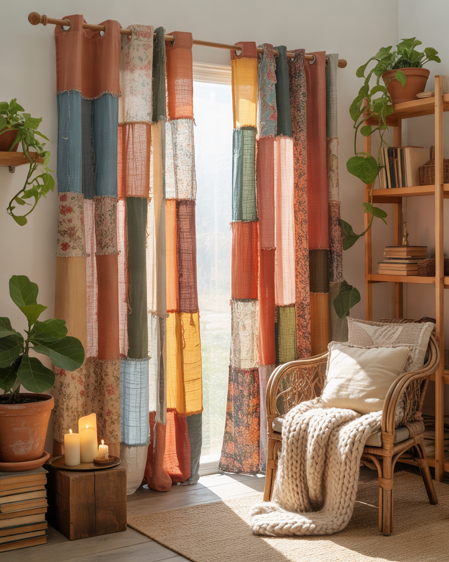 DIY-Recycled-Fabric-Curtains-for-an-Eco-Friendly-Home