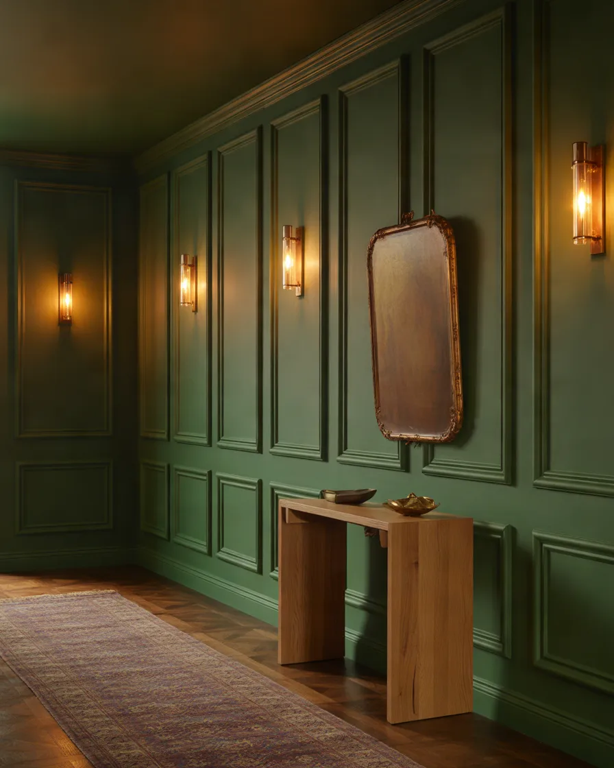 Dark-Green-Full-Wall-Panelling