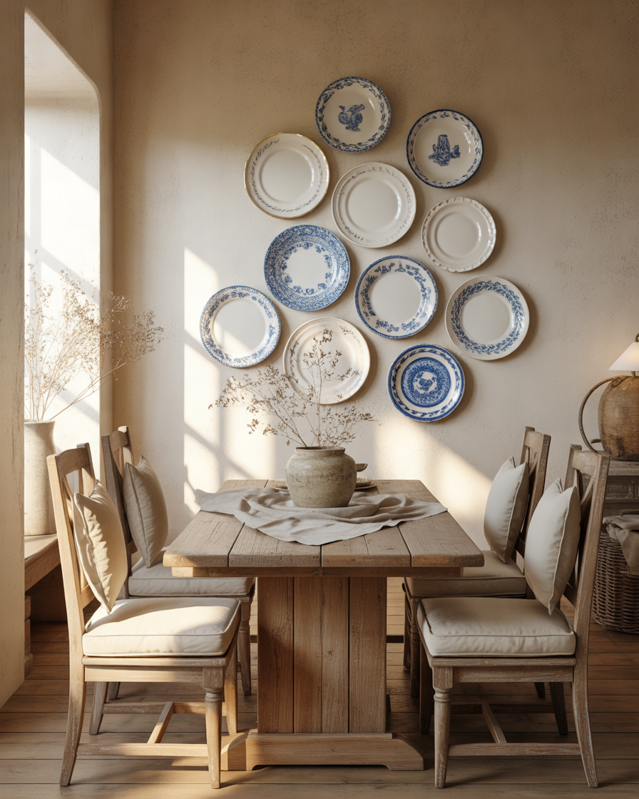 Decorate-With-Round-Wall-Plates-for-a-Charming-Look
