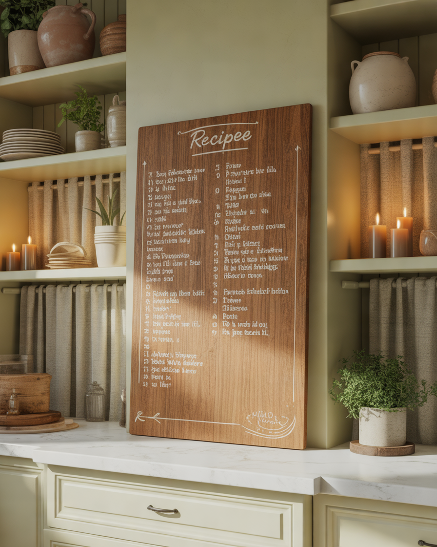 Decorate-Your-Kitchen-Wall-With-Wooden-Recipe-Boards