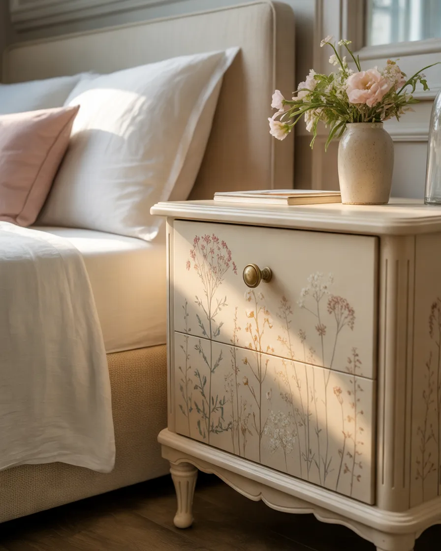 Decorate-a-Bedside-Table-With-Floral-Painted-Details
