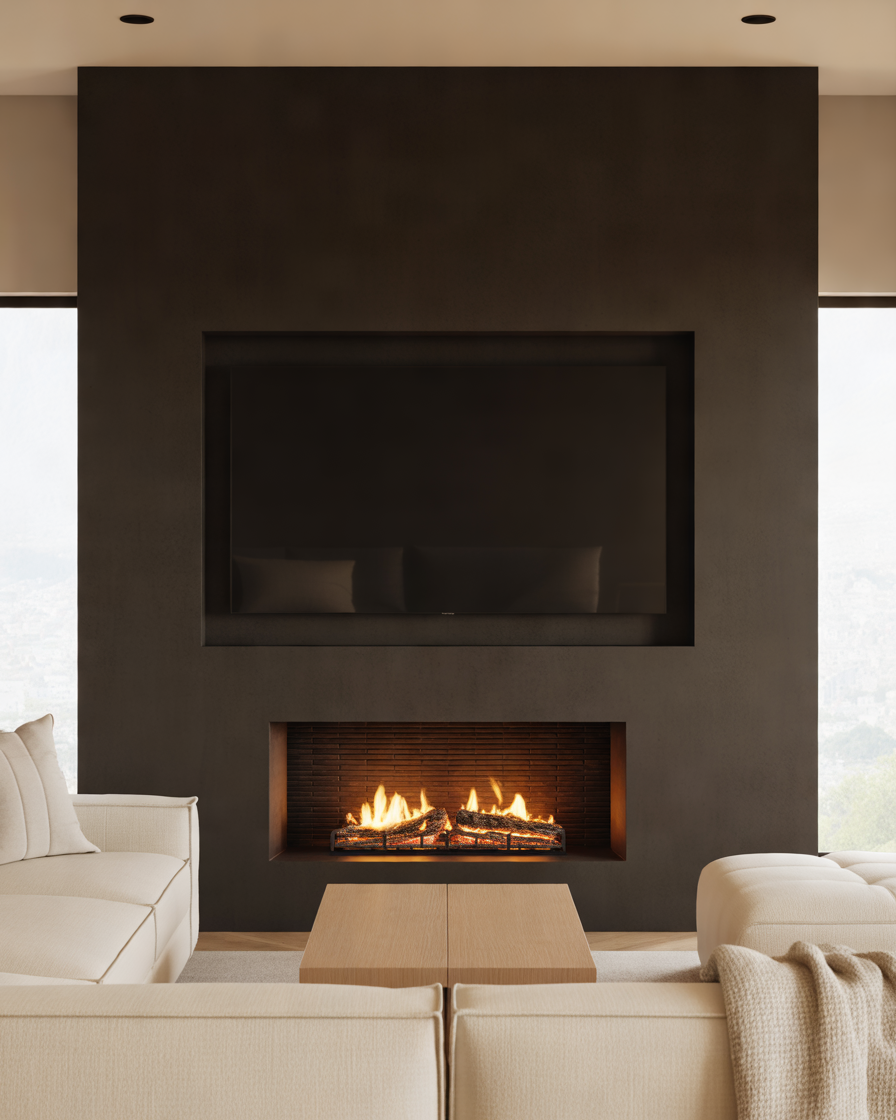Design-a-Black-Fireplace-With-Matching-TV-Frame